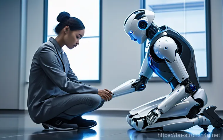 슈퍼트론 관련 장르의 문학적 원형 - **Prompt:** A highly advanced, humanoid robot, designed with sleek metallic and synthetic components...